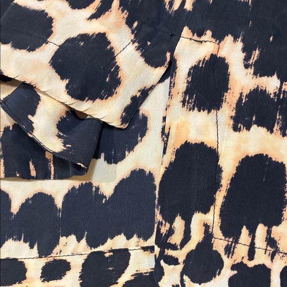 Maeve Black & Tan Animal Print Blouse, Size Medium - Picture 7 of 8